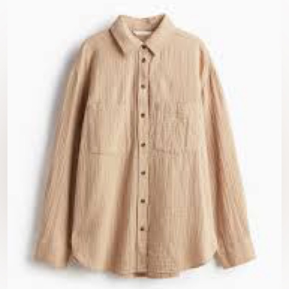 H&M Tan Button Down Shirt- XL
